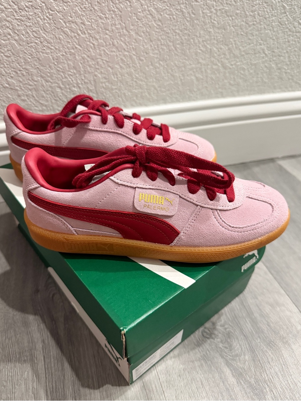 PUMA Palermo Women’s Rose Mauve Dark Crimson Pink Suede Sneakers